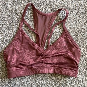 Gymshark Power Sports Bra - Cherry Brown Print